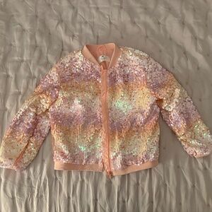 Girls Sequin Bomber - Size 7/8